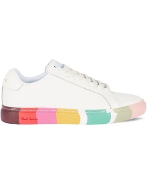 Paul Smith Lapin Stripe-Detail Leather Sneakers - White