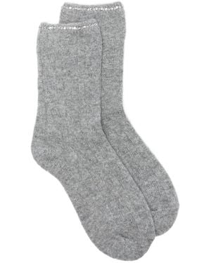 Maje Socken Mit Kristallverzierung - Grau