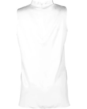 Adam Lippes Drape-Neck Sleeveless Top - White