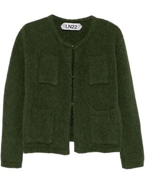 LN22 Patch-Pocket Knitted Cardigan - Green