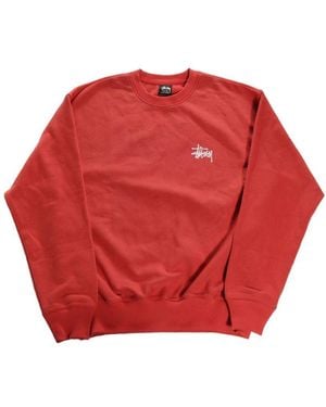 Stussy Logo-Print Crew-Neck Sweatshirt - Red