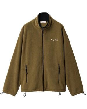 Miu Miu Fleece Zipper Jacket - Green