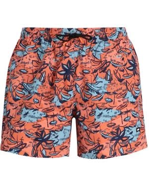 BOSS Costume Da Bagno A Fiori - Rosso