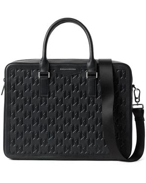 Karl Lagerfeld K/Loom Leren Aktetas - Zwart