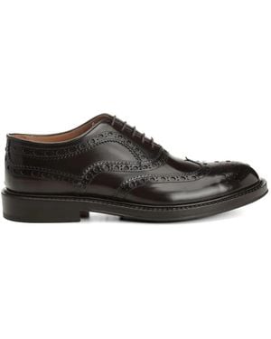 Corvari Brogue Leather Oxford Shoes - Brown