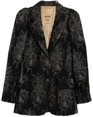 Uma Wang Floral-motif blazer - Schwarz