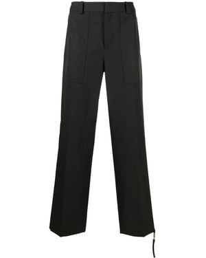 Helmut Lang Buckle-Detail Cotton Trousers - Black