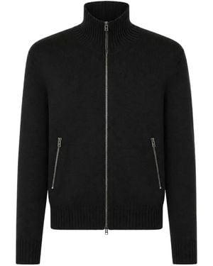Tom Ford Cardigan Mit Leder-Patch - Schwarz