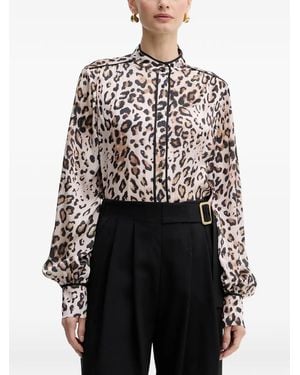 Fracomina Animal-Print Blouse - Natural