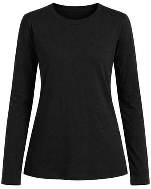 Velvet Long-Sleeve T-Shirt - Black