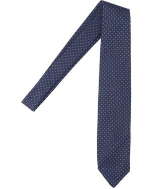 Cesare Attolini Gemusterte Krawatte - Blau