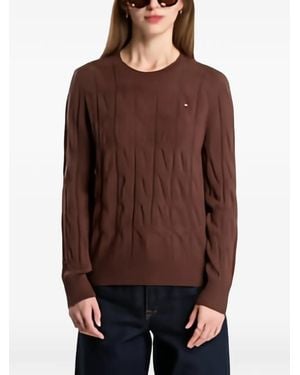 Tommy Hilfiger Cable-Knit Wool Sweater - Brown