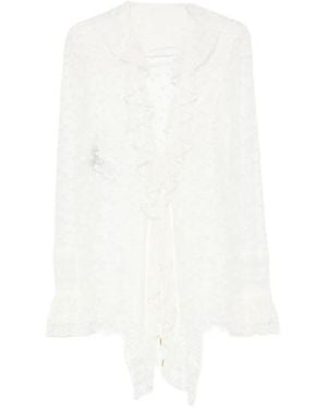 Alberta Ferretti Bluse Mit Rüschen - Weiß