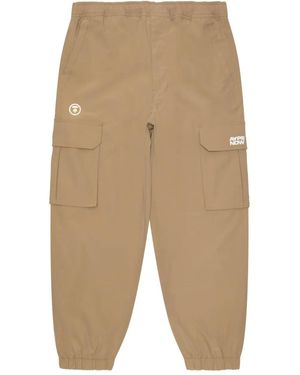 Aape By A Bathing Ape Cargo Patch-Pockets Regular Trousers - Natural