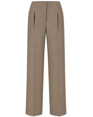 PT Torino Pleated-Detail Trousers - Natural