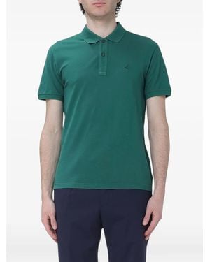 Brooksfield Logo-Embroidered Cotton Polo Shirt - Green