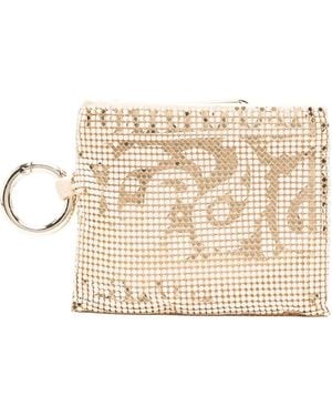 Benedetta Bruzziches Bandana-Print Chainmail Wallet - Natural
