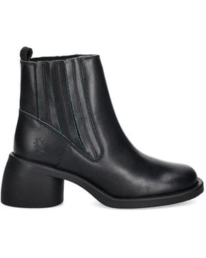 Fly London Pull-On Block-Heel Boots - Black