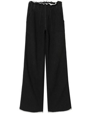 Undercover Pantalon À Fines Rayures Et Bords Francs - Black