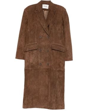 DUCIE Manteau En Daim À Boutonnière Croisée Aggie - Brown