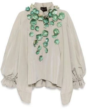 Biyan Embellished Taffeta Jacket - Grey