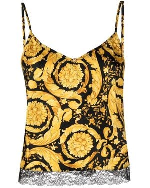 Versace バロッコ シルクキャミソール - イエロー