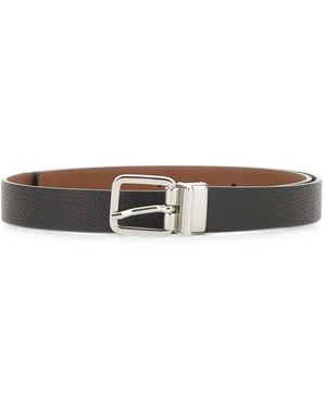 Gianni Chiarini Reversible Grained-Leather Belt - White