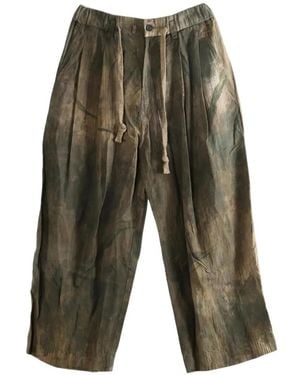 Ziggy Chen Pleated Drawstring-Waist Pants - Green
