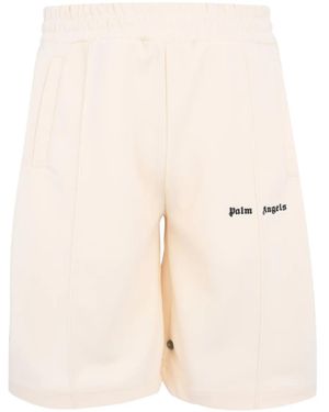 Palm Angels Logo-plaque track shorts - Neutro