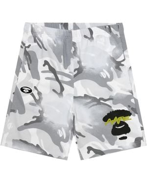 Aape By A Bathing Ape カモフラージュ トラックショーツ - グレー
