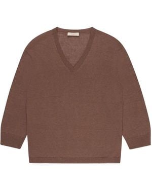 Slowear V-Neck Regular-Fit T-Shirt - Brown
