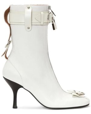 JW Anderson Padlock Ankle Boots - White
