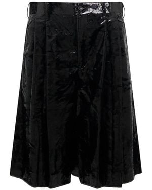 Comme des Garçons Pantalones Cortos Con Pinzas - Negro