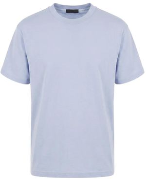 Prada Logo-Patch Crew-Neck T-Shirt - Blue