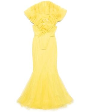 ZEENA ZAKI Draped Dress - Yellow