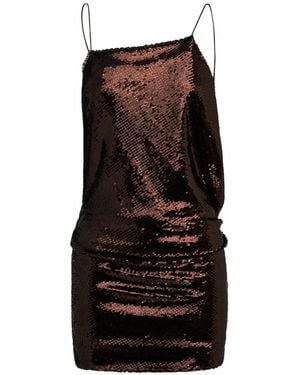 Alex Perry Sequin-Embellished Draped Mini Dress - Black