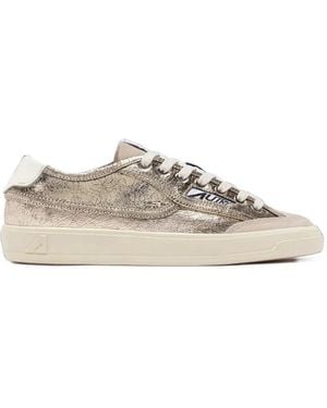 Autry Windscape Cracked-Leather Suede Sneakers - White