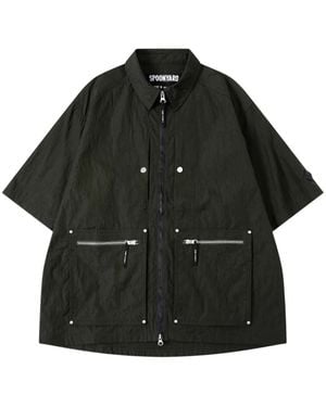 Spoonyard Zip-Up Pocket Shirt - Black