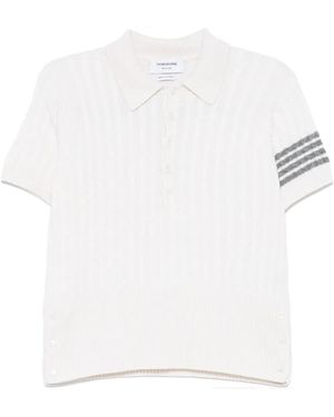 Thom Browne 4bar ストライプ ポロシャツ - ホワイト