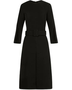 Oscar de la Renta Split-Sleeve Wool-Blend Dress - Black