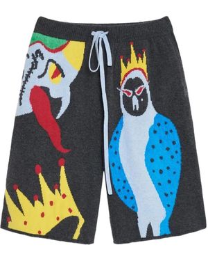The Elder Statesman Mythical Creatures Shorts - Blue
