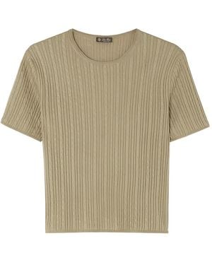 Loro Piana Rimella Oberteil mit Zopfmuster - Natur