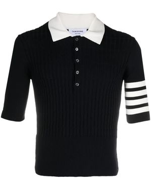 Thom Browne 4bar ストライプ ポロシャツ - ブラック