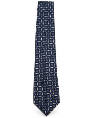 Canali Geometric-Pattern Tie - Blue