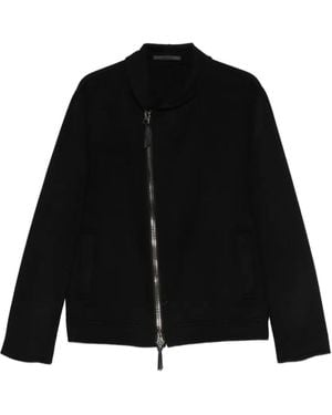 Giorgio Armani Asymmetrical Zip -Fastening Jacket - Black
