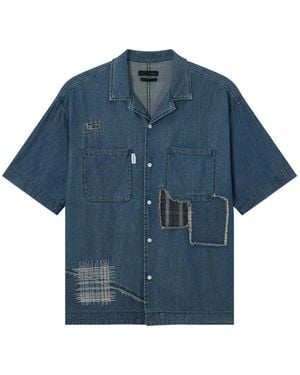 FIVE CM Short-Sleeved Denim Shirt - Blue