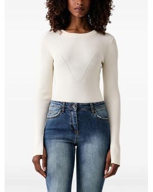 Patrizia Pepe Gerippter Strickpullover - Blau