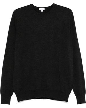 Sunspel Fine-Knit Merino Jumper - Black