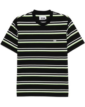 Izzue Striped Logo T-Shirt - Black