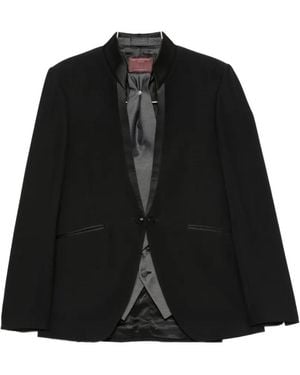 Carlo Pignatelli Mandarin-Collar Satin-Trim Wool Suit (Set Of Four) - Black